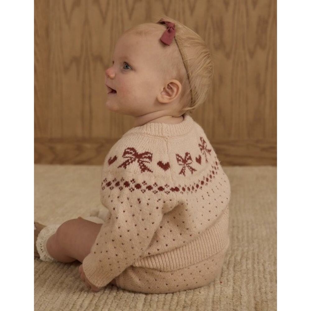 Rylee And Cru Fair Isle Bows Sweater Holiday Baby Girl 0-3 Months NWT